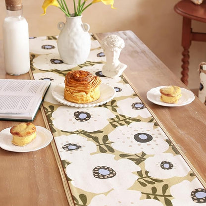 bilin gaier Designer French Linen Table Runner, Floral Pattern, Dining Table - Image 7
