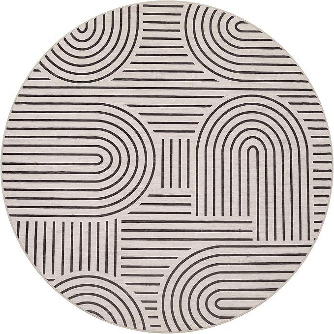Washable Rug 4ft Area Rugs for Living Room, Abstract Rug for Bedroom, Soft - Image 4