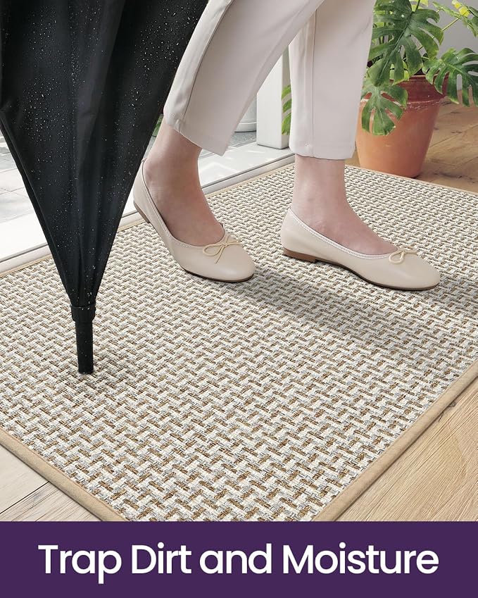 DEXI Ultra Thin Door Mat Indoor Entrance 32x48, Non Slip Rubber Backed Entryway - Image 5