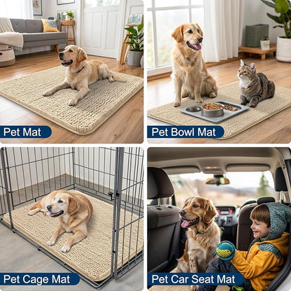 Smiry Dog Door Mat for Muddy Paws 47x20, Absorbent Dirt Trapper, Non-Slip - Image 6