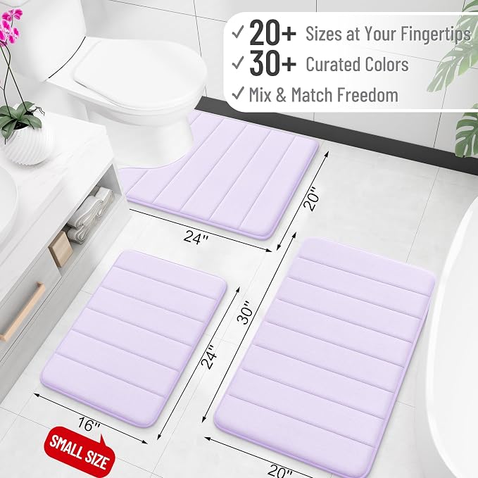 OLANLY Memory Foam Bath Mat 40x32, Super Soft Absorbent Bathroom Rugs, Quick Dry - Image 2