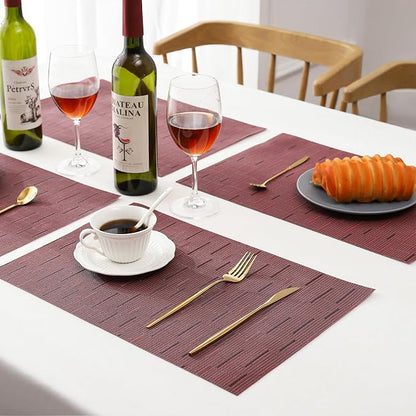 Leetaltree Burgundy Placemats Set of 12 - Image 7