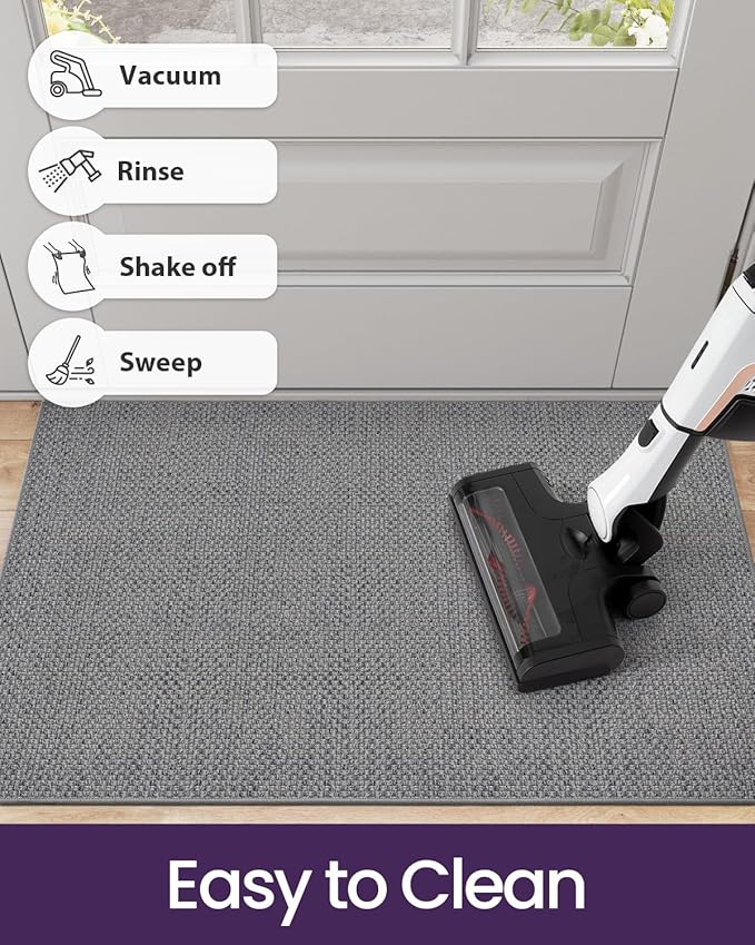 DEXI Ultra Thin Door Mat Indoor Entrance 35x56, Non Slip Rubber Backed Entryway - Image 7