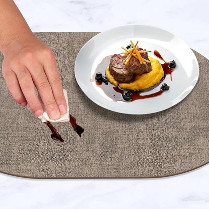 Placemats Set of 12-17" x 11.8" Waterproof & Heat Resistant Oval Place Mats - Image 4
