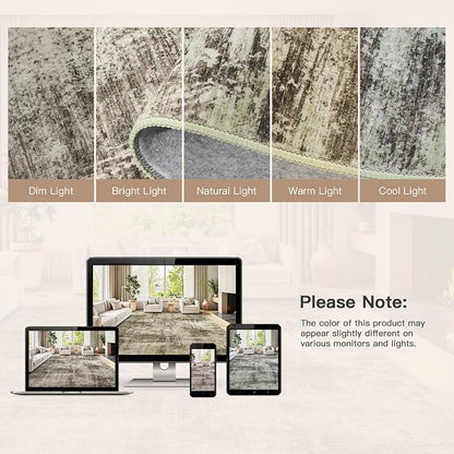 Lofus 9x12 Area Rug for Living Room, Neutral Modern Washable Carpet for Bedroom - Image 7