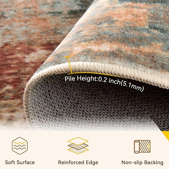 RELEANY Washable Area Rugs 2'x3' Non-Slip Modern Abstract Soft - Image 3