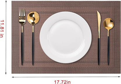 Placemats Set of 4 Washable Indoor | Outdoor Vinyl Place Mats - Image 2