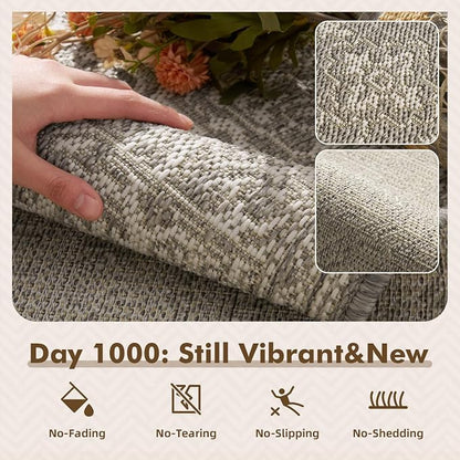 MontVoo-Outdoor Rug-Patio Rug 8x10 Polypropylene Indoor Outdoor Rugs Carpet - Image 3