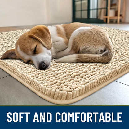 Smiry Dog Door Mat for Muddy Paws 70x32, Absorbent Dirt Trapper, Non-Slip - Image 2