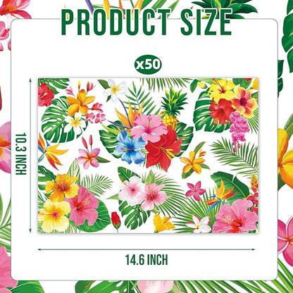50 Pack Tropical Floral Paper Placemats, Disposable Table Mats - Image 2