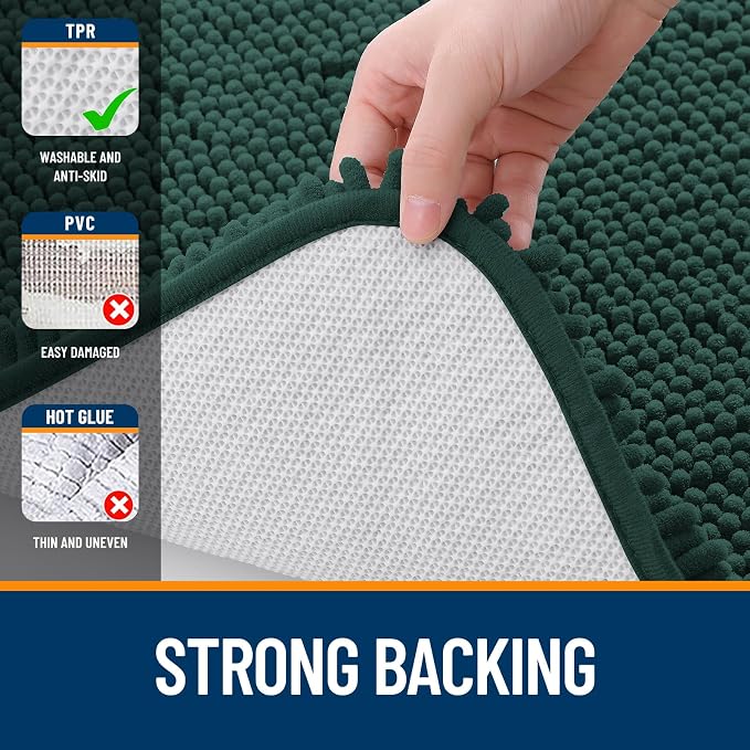 OLANLY Toilet Rugs U-Shaped 24x20, Extra Soft Absorbent Chenille Contour - Image 6