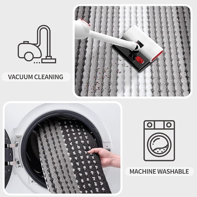 Kitinjoy Indoor Outdoor Door Mat, 47x20 Non-Slip Absorbent Dirt Trapper - Image 5