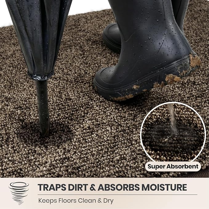 PURRUGS Dirt Trapping Door Mat 34" x 59", Non-Slip Machine Washable Entry Rug - Image 2