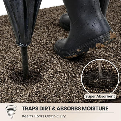 PURRUGS Dirt Trapping Door Mat 24" x 35.5", Non-Slip Machine Washable Entry Rug - Image 2