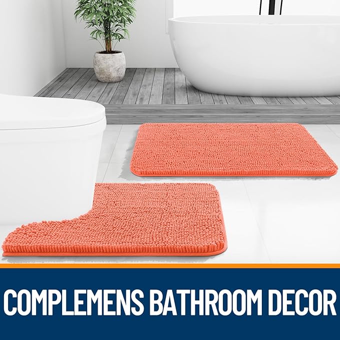 OLANLY Bathroom Runner Rugs 44x24, Extra Soft Absorbent Chenille Bath Rugs - Image 7