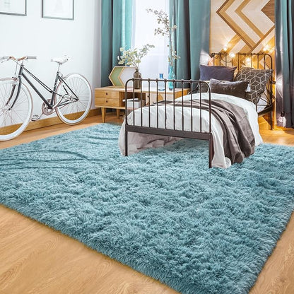 YJ.GWL Area Rugs for Living Room Bedroom, 5x8 Machine Washable Large Teal Carpet - Image 2