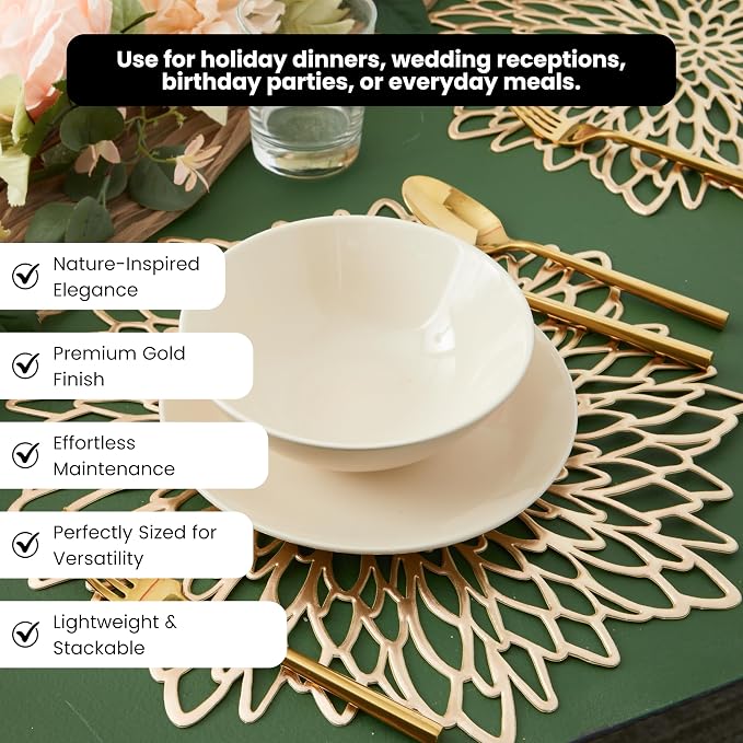 Juvale 20-Pack Gold Vinyl Placemats - Image 5