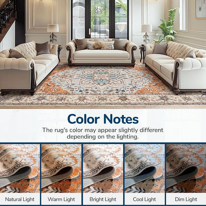 Lessymo 8 x 10 Area Rugs for Living Room, Machine Washable Area Rugs Boho Faux - Image 9