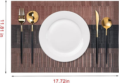 Placemats Set of 6 Washable Indoor | Outdoor Vinyl Place Mats - Image 2