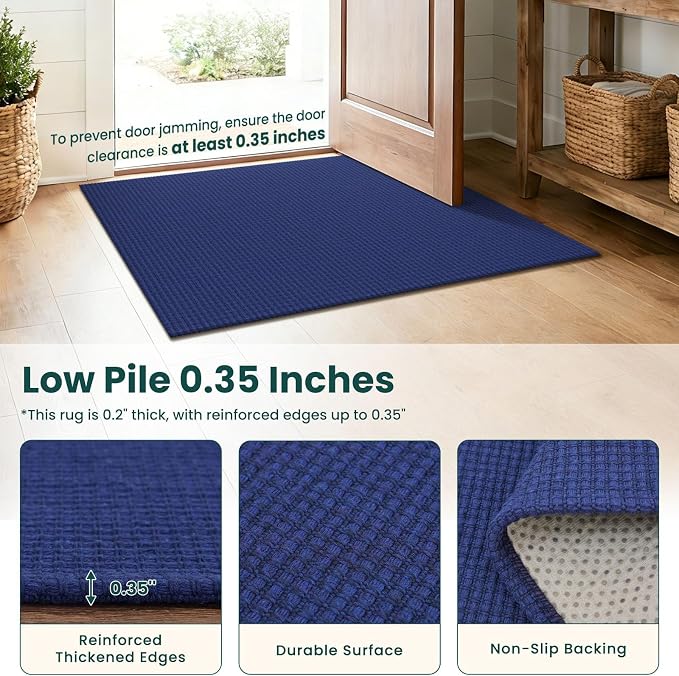 KOZYFLY Woven 2x5 Entry Runner Rug, Washable Runners - Image 4