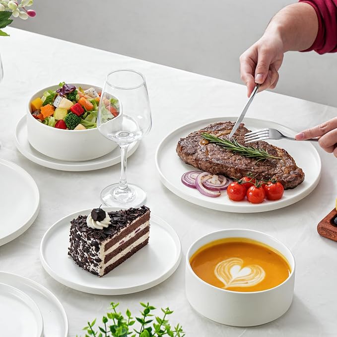12 Piece Ceramic Plates and Bowls Sets - Image 4