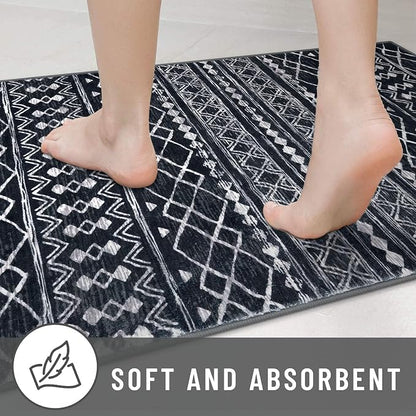 KUTA Long Hallway Runner Rug 2.6x16 Non-Slip Washable, Moroccan Vintage Black - Image 7
