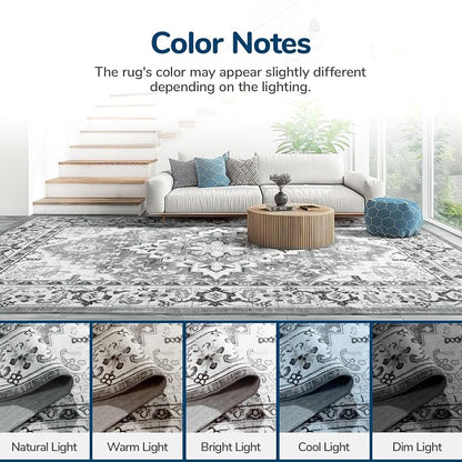 Lessymo Area Rugs 10 x 14 for Living Room, Washable Large Area Rugs Boho Faux - Image 9