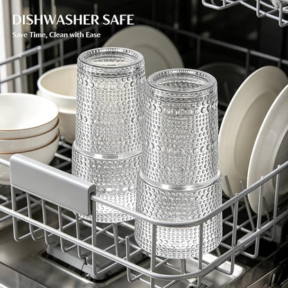 INSETLAN 20 oz Hobnail Glass Cups - Image 8