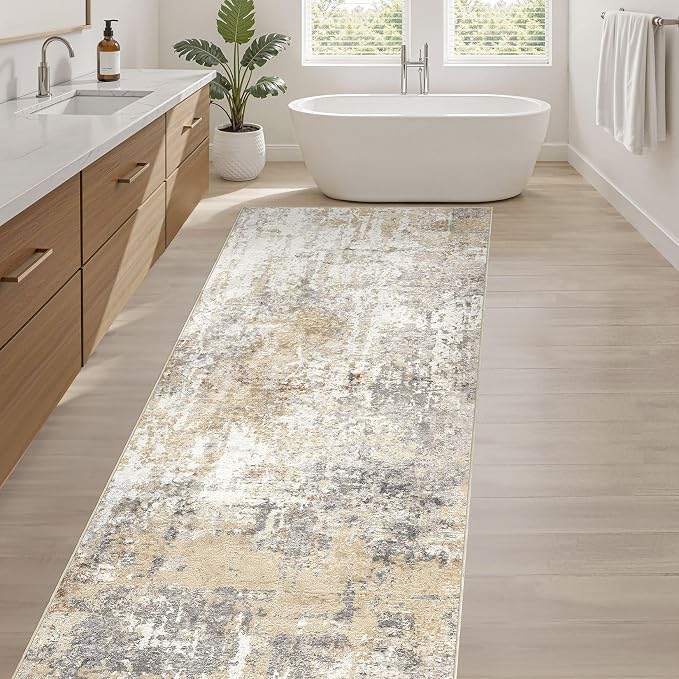 Runner Rug Kitchen Washable Rugs: 2x10 Non-Slip Abstract Soft Modern Stain - Image 5