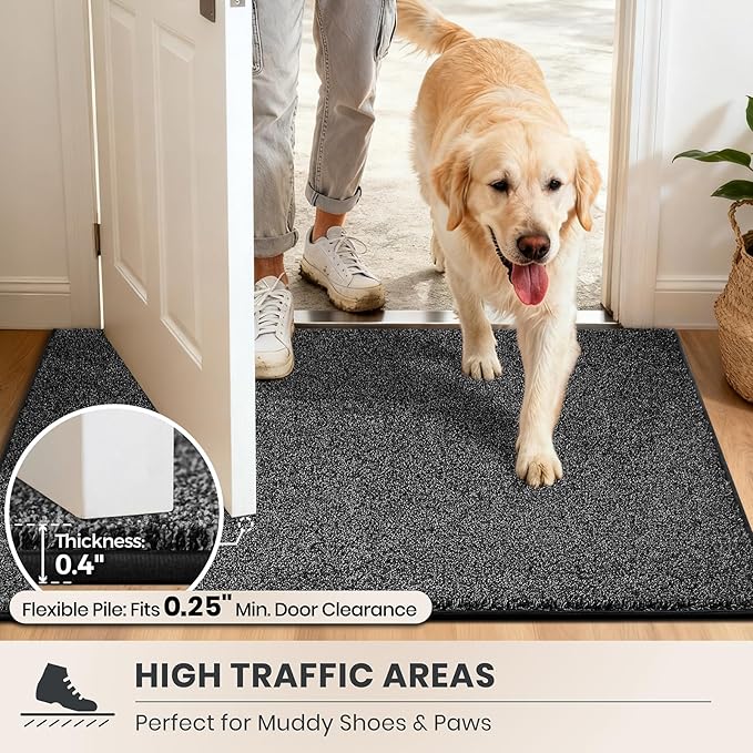 PURRUGS Dirt Trapping Door Mat 24" x 59", Non-Slip Machine Washable Entryway Rug - Image 6
