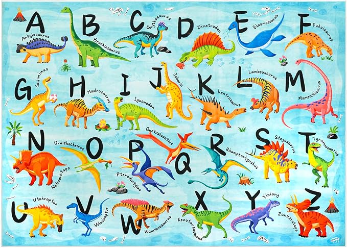 6x9 ABC Classroom Rug for Kids Playroom, Alphabet Rug - Image 4