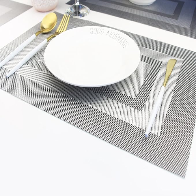 PIGCHCY Placemats Set of 6, Washable Woven Place Mats Vinyl Table Mats Non Slip - Image 7