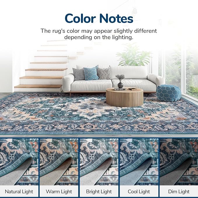 Lessymo 8 x 10 Area Rugs for Living Room, Machine Washable Area Rugs Boho Faux - Image 8