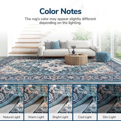 Lessymo 8 x 10 Area Rugs for Living Room, Machine Washable Area Rugs Boho Faux - Image 8