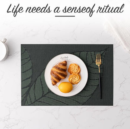 Placemats Set of 6 Washable Indoor | Outdoor Vinyl Place Mats - Image 6