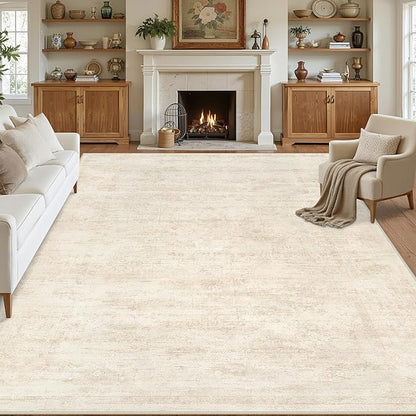 10x14 Area Rug for Living Room: Vintage Boho Neutral Washable Rug Indoor Soft - Image 8