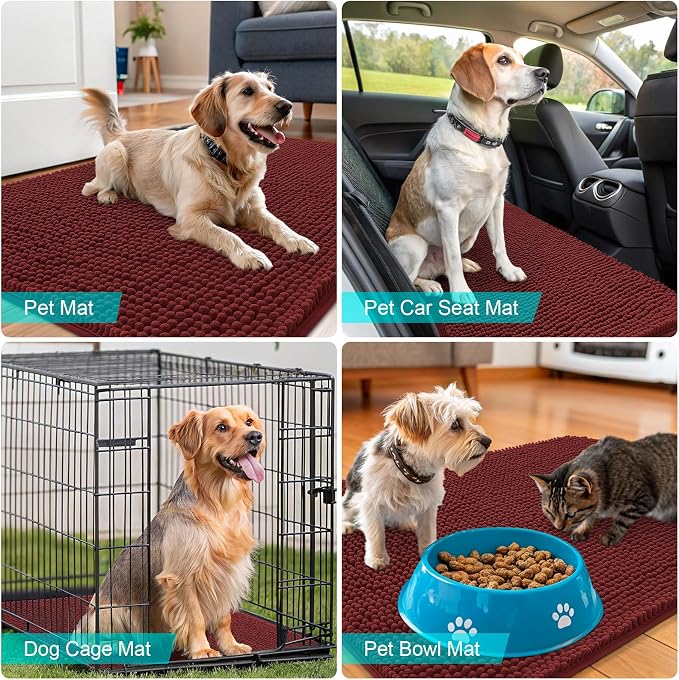OLANLY Dog Door Mat for Muddy Paws 44x32, Absorbs Moisture and Dirt, Absorbent - Image 7