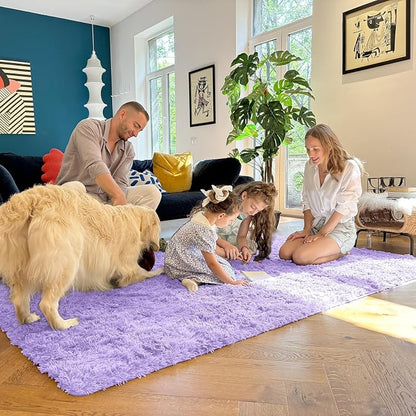 OLANLY Area Rugs for Living Room, Machine Washable 4x5.9 ft Soft Fluffy Shaggy - Image 7
