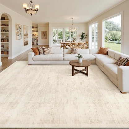 Area Rugs 9x12 Living Room: Vintage Boho Neutral Washable Rug Indoor Soft Large - Image 8