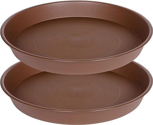 2 Pack of 20 21 inch Plant Saucer Round, Deep Plant Saucers by Bleuhome