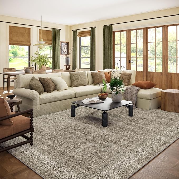 Washable Area Rugs for Living Room: 9x12 Bedroom Rug Boho Vintage Area Rug by palohom