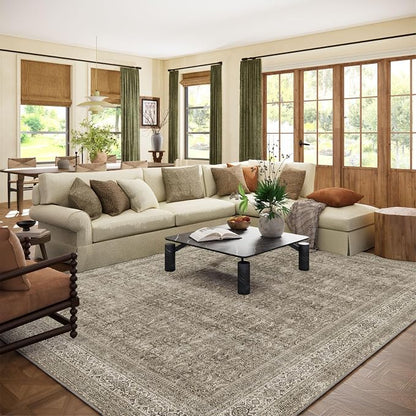 Washable Area Rugs for Living Room: 9x12 Bedroom Rug Boho Vintage Area Rug by palohom