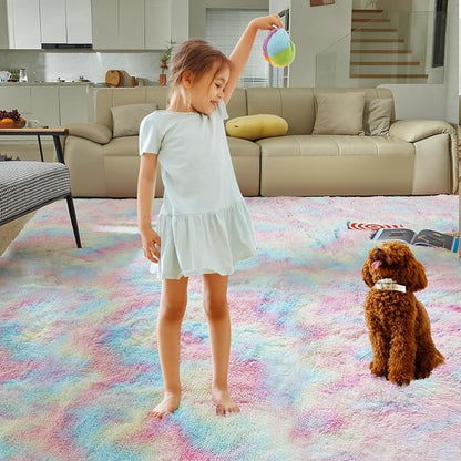 Ultra Soft Rug for Living Room, 4X6 Fluffy Shag Area Rug for Bedroom, Modern - Image 8