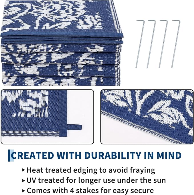 Garvee Outdoor Rugs 9' x 18’ Waterproof Reversible Mats, Large Area Plastic - Image 5