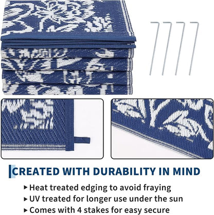 Garvee Outdoor Rugs 8’x10’ Waterproof Reversible Mats, Large Area Plastic Straw - Image 4