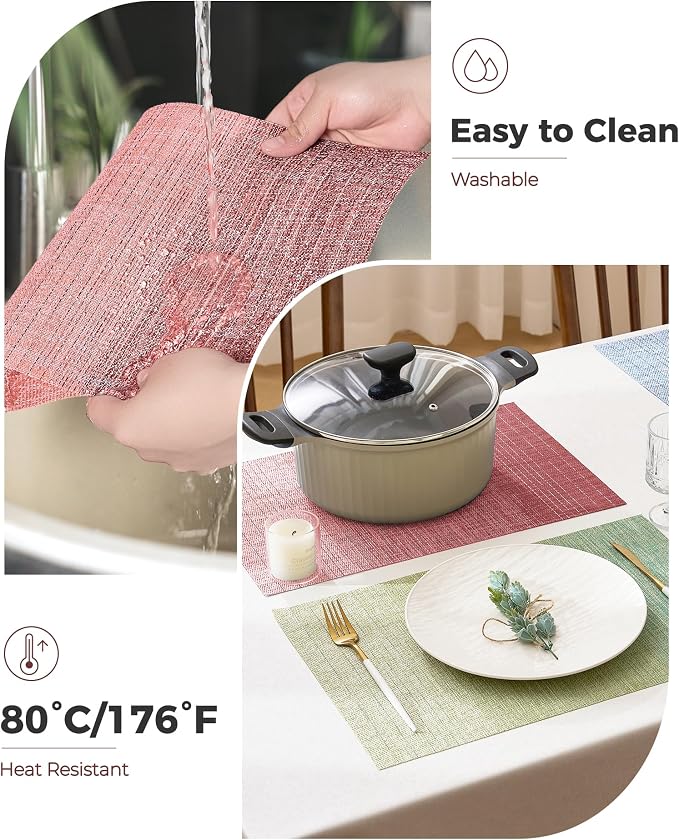 Leetaltree Gradient Pink Woven Placemats Set of 24 - Image 5