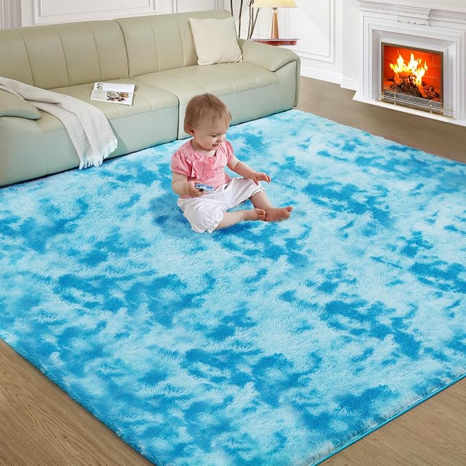 Ultra Soft Rug for Living Room, 4X6 Fluffy Shag Area Rug for Bedroom, Modern - Image 9