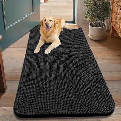 Smiry Dog Door Mat for Muddy Paws 48x30, Absorbent Dirt Trapper, Non-Slip by Smiry