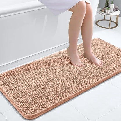OLANLY Bathroom Runner Rugs 47x20, Extra Soft Absorbent Chenille Bath Rugs by OLANLY
