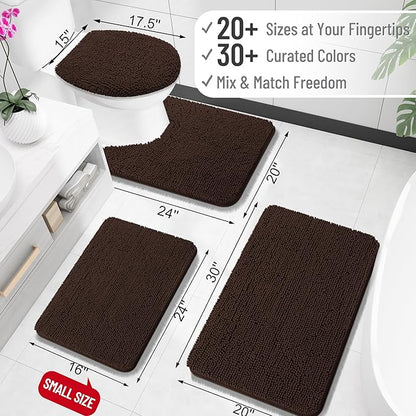 OLANLY Small Bathroom Rugs 24x16, Extra Soft Absorbent Chenille Bath Rugs - Image 2